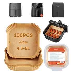 Slika 2/2 -Cosori papirnati krožnik za cvrtnik 100 kosov CLR-R601-NEU